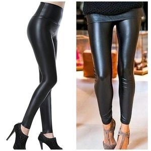 Black Faux Leather Leggings